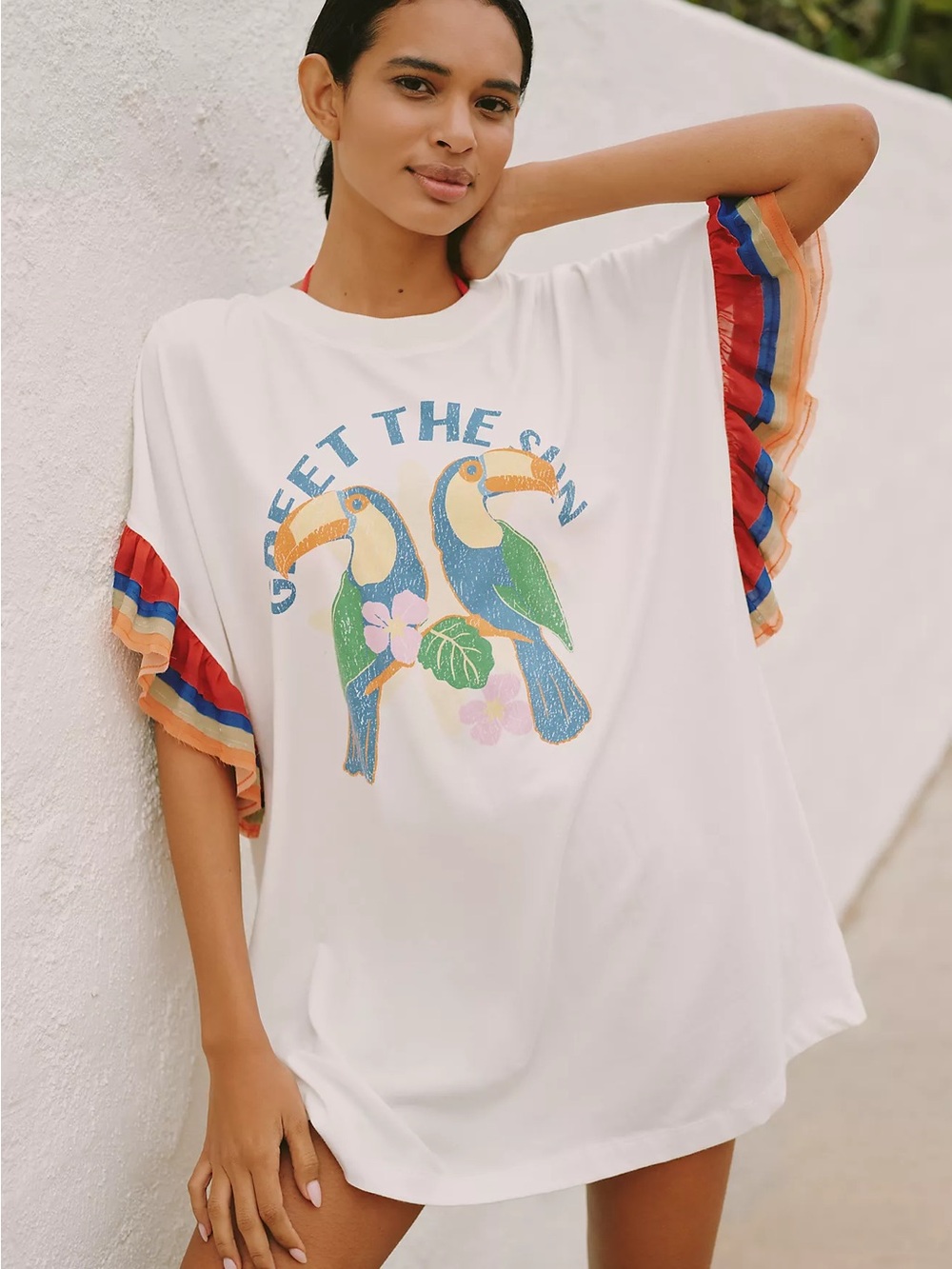 Anthropologie Celandine Rainbows in Rio Oversized T-Shirt Dress - #175
